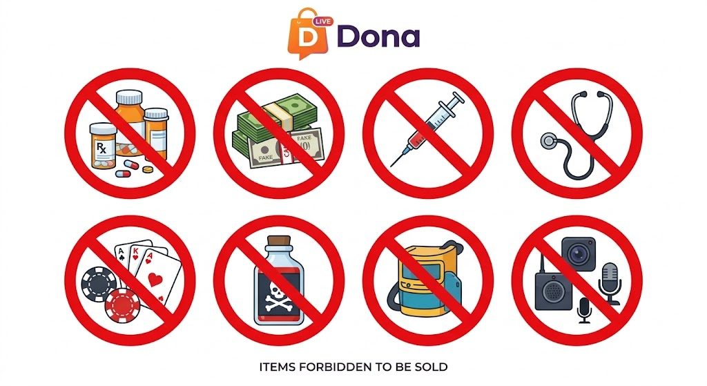 Yana taqiqlangan tovarlar: dori, soxta pul, sanoat asboblari, oʻyin kartalari