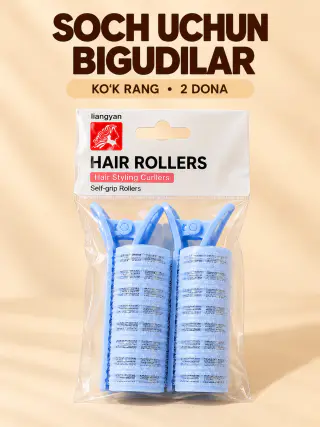 Soch uchun qisqichli bigudilar to‘plami, 2 dona