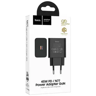 Hoco N76 Star wall charger, Type-C 25W, GaN, PD/QC, with Type-C cable