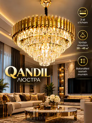 Oltin rangli kristalli qandil — 3-rasm