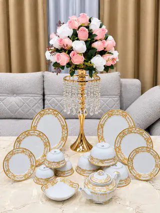 Porcelain tableware set for 12 people, consisting of 60-62 items