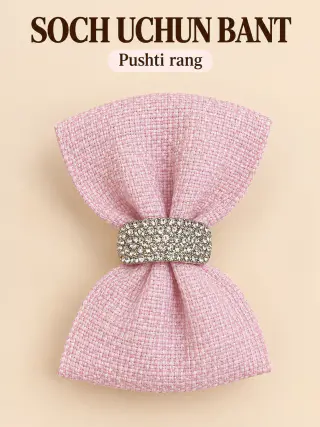 Hair clip in the shape of a bow with rhinestones — photo 2