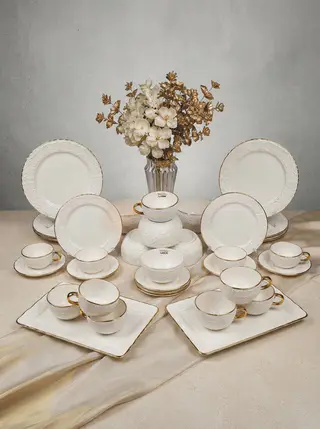 Ceramic kitchenware, for 6 persons, European design, 32 pieces
