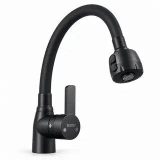 BOOU B9032PBJ-SE026 kitchen faucet, black, with flexible spout
