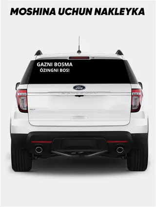 Car sticker, inscription for car, stickers for car, auto decor, sticker for auto, White color — photo 2