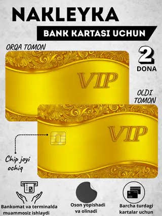 Card decor, bank card sticker, sticker for bank plastic card