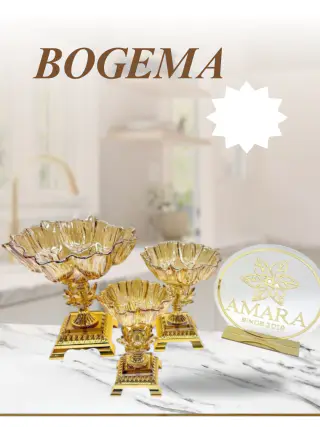 Set of Bogema dishes, vase for fruits, chocolate and dried fruits