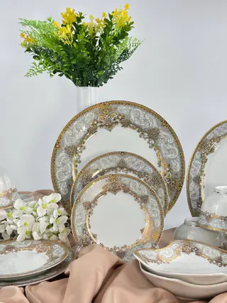 Porcelain tableware set, 60 pieces, for 12 people — photo 2