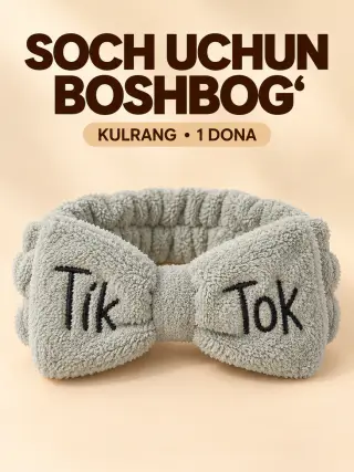 Tik Tok yozuvli yumshoq bantikli boshbog‘
